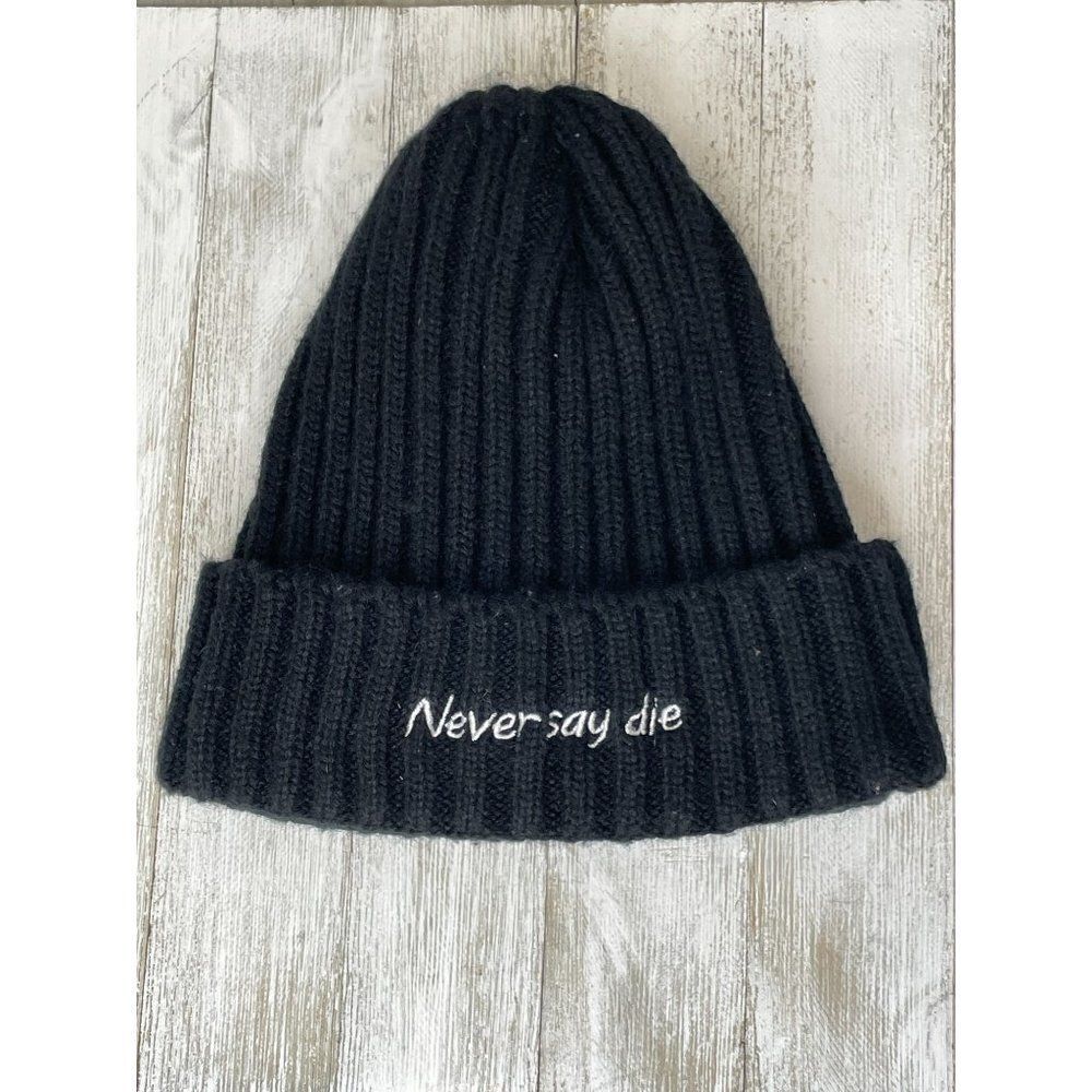Never Say Die Black Beanie Hat